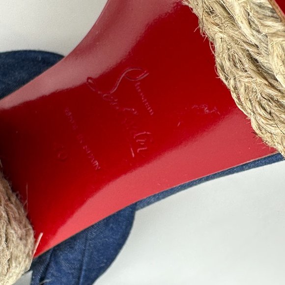 Christian Louboutin MARIZA DU DESERT Platform Heels Espadrille Sandal Shoes - Picture 13 of 13